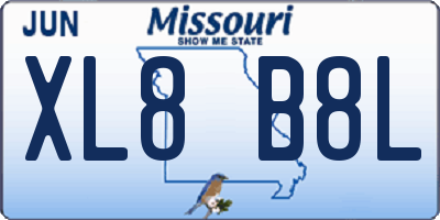 MO license plate XL8B8L