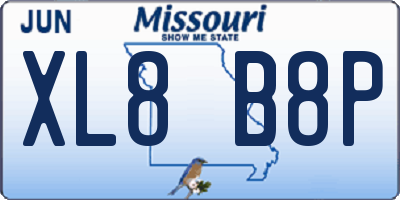 MO license plate XL8B8P