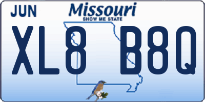 MO license plate XL8B8Q