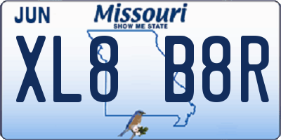 MO license plate XL8B8R