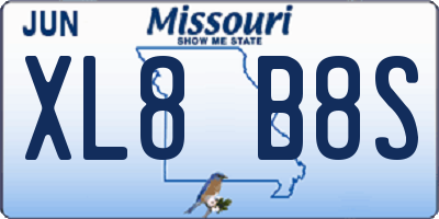 MO license plate XL8B8S