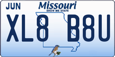 MO license plate XL8B8U