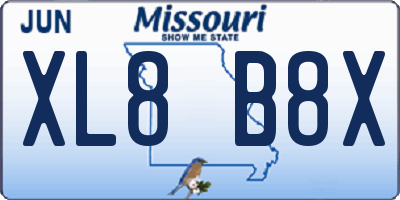 MO license plate XL8B8X