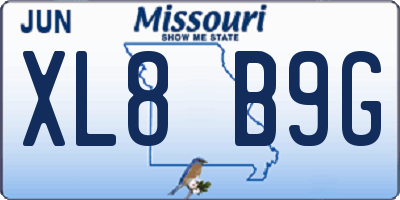 MO license plate XL8B9G