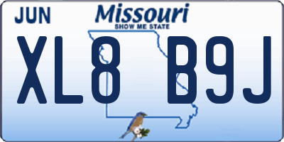 MO license plate XL8B9J