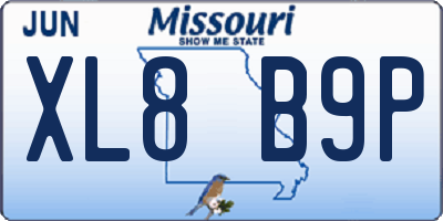 MO license plate XL8B9P