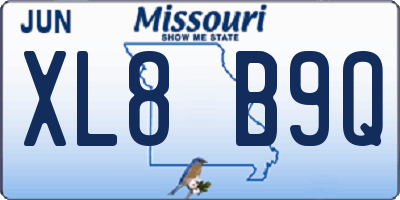 MO license plate XL8B9Q