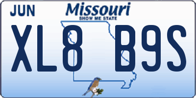 MO license plate XL8B9S