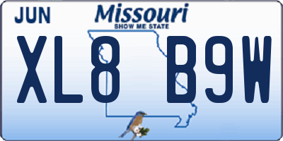 MO license plate XL8B9W