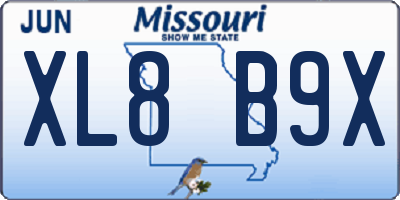 MO license plate XL8B9X