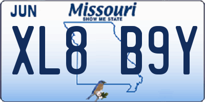 MO license plate XL8B9Y