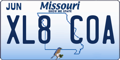 MO license plate XL8C0A
