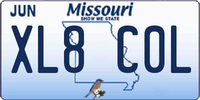 MO license plate XL8C0L
