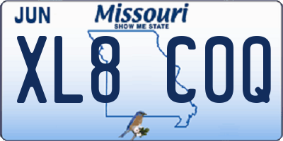 MO license plate XL8C0Q