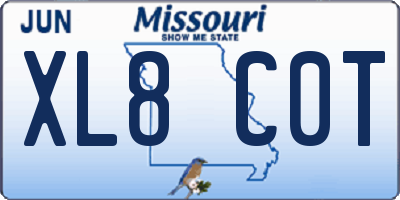 MO license plate XL8C0T