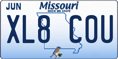 MO license plate XL8C0U