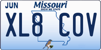 MO license plate XL8C0V