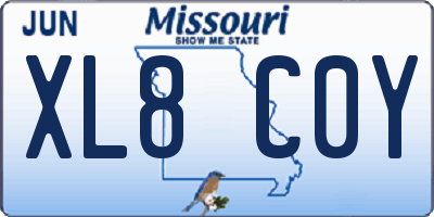 MO license plate XL8C0Y
