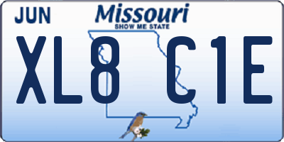 MO license plate XL8C1E