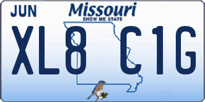MO license plate XL8C1G