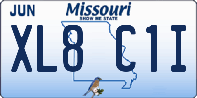 MO license plate XL8C1I