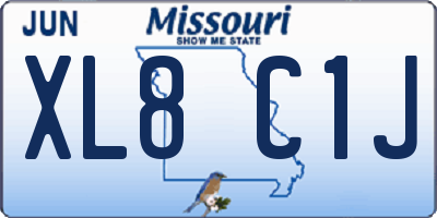 MO license plate XL8C1J