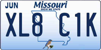 MO license plate XL8C1K