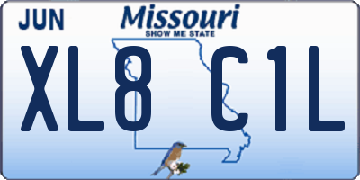 MO license plate XL8C1L