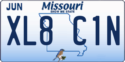 MO license plate XL8C1N