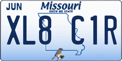 MO license plate XL8C1R
