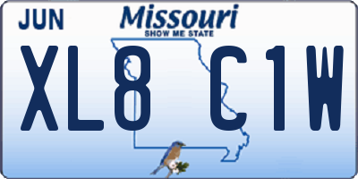 MO license plate XL8C1W