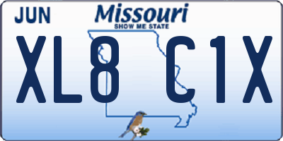 MO license plate XL8C1X
