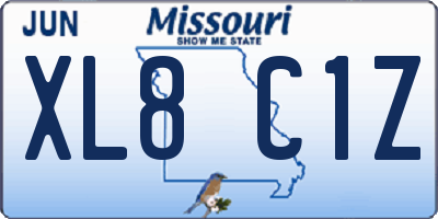 MO license plate XL8C1Z