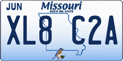 MO license plate XL8C2A