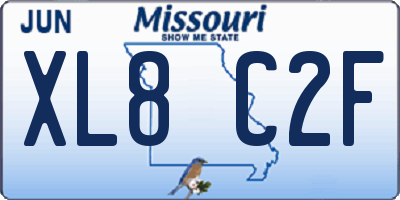 MO license plate XL8C2F