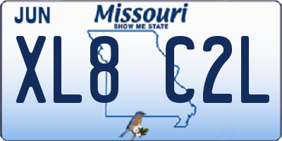 MO license plate XL8C2L