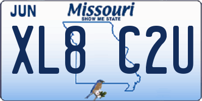 MO license plate XL8C2U