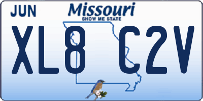 MO license plate XL8C2V