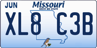 MO license plate XL8C3B