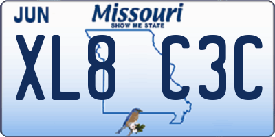 MO license plate XL8C3C