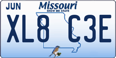 MO license plate XL8C3E