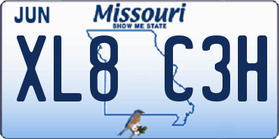 MO license plate XL8C3H