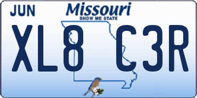 MO license plate XL8C3R
