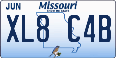 MO license plate XL8C4B