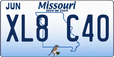 MO license plate XL8C4O