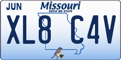 MO license plate XL8C4V