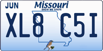 MO license plate XL8C5I