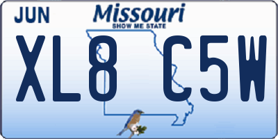 MO license plate XL8C5W