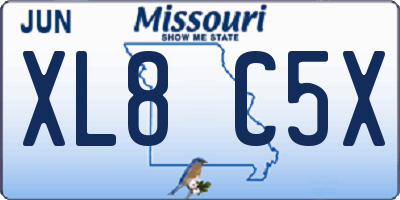MO license plate XL8C5X