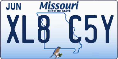 MO license plate XL8C5Y